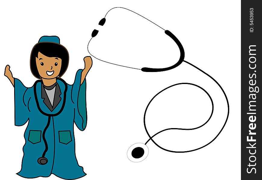 Lady Doctor With Stethoscope