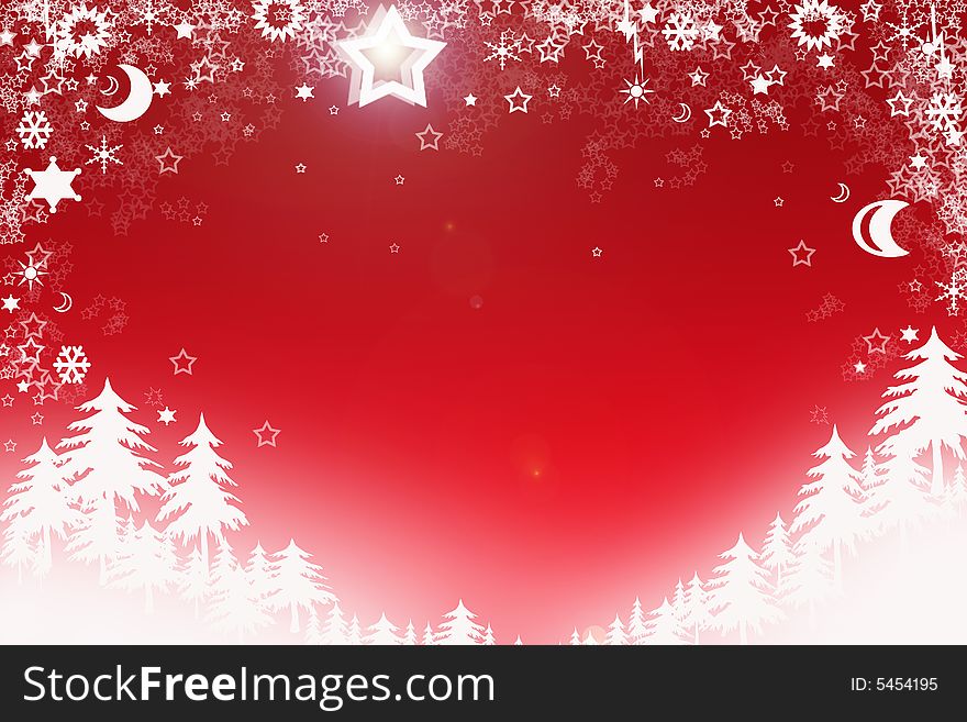 Winter background with stars - illustration