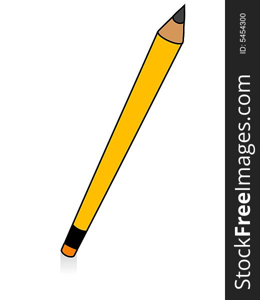 Pencil on isolated background looking sharp