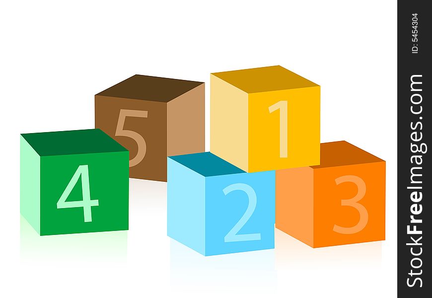 Educational blocks on isolated background