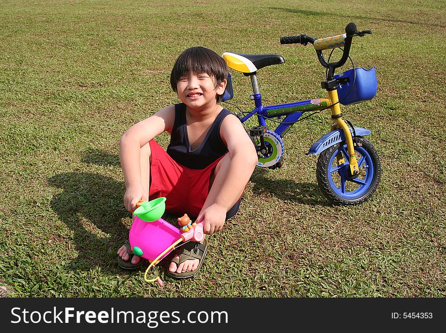 Boy Cycling