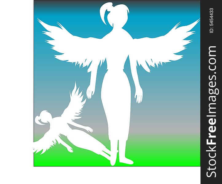 Vector Silhouette of an angel