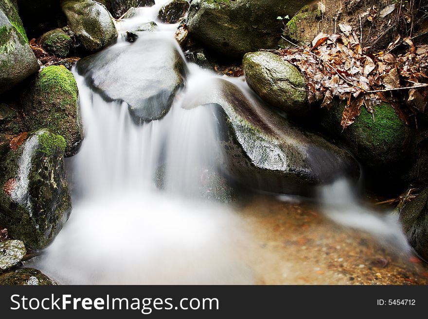 Small waterfall in the woods