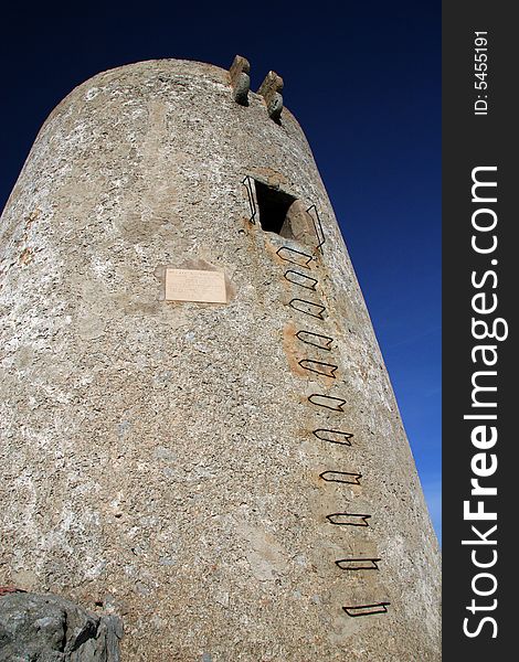 Tower, observe point, high, stony on a top of mountain