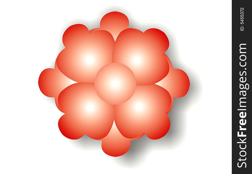 A Illustration of Cute Red Flower Bubble