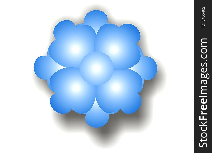 A Illustration of Cute Sky Blue Flower Bubble