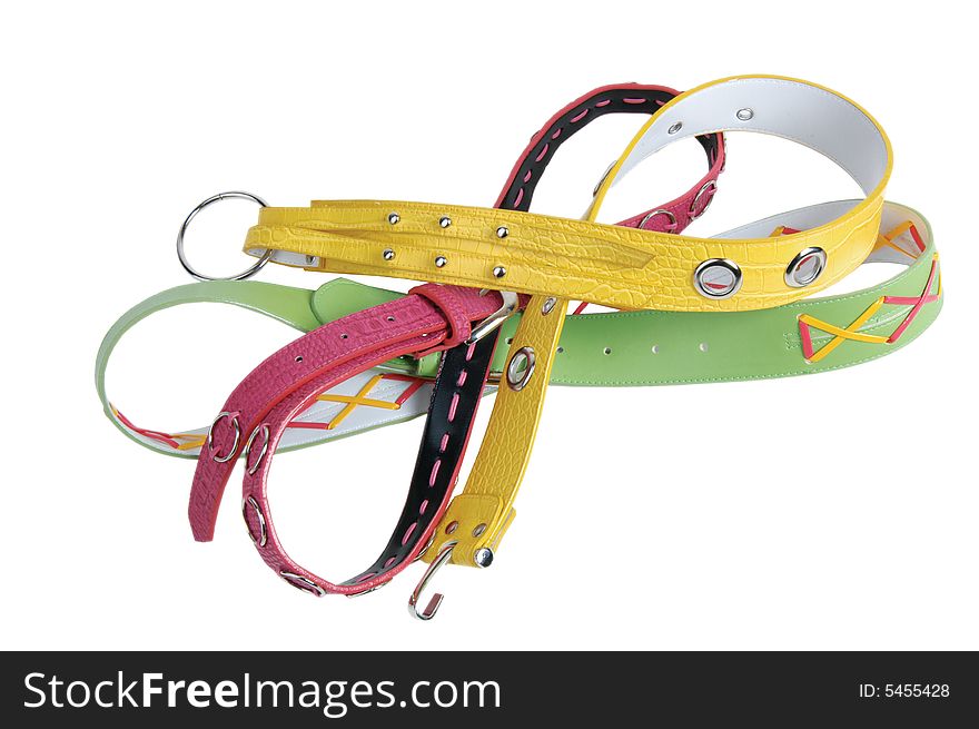 Three different colour female belts