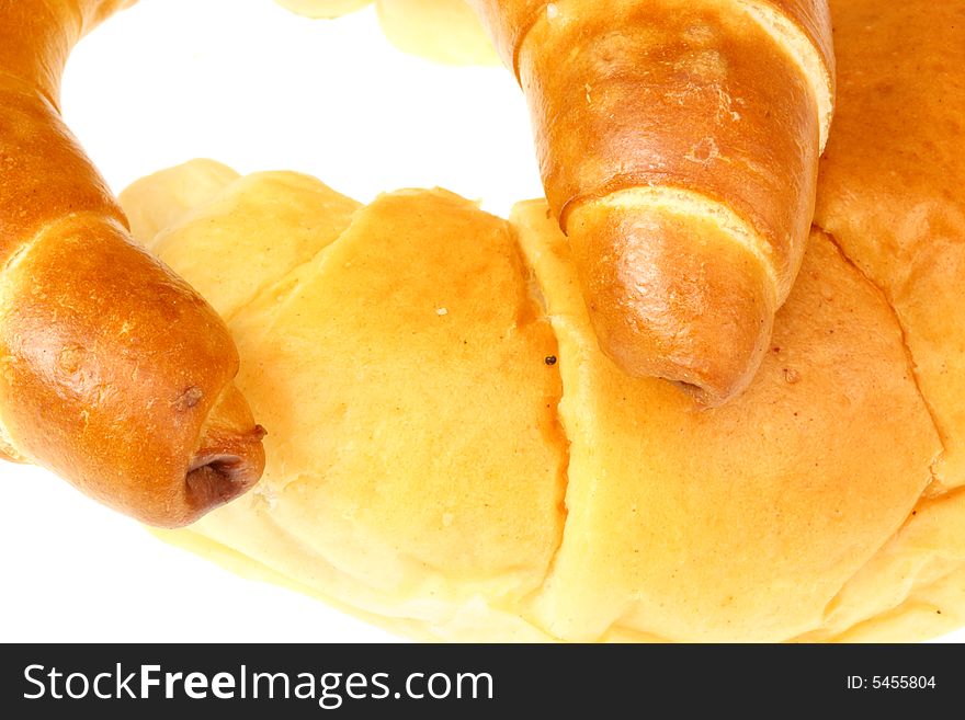 Bread rolls isolated on a white background. Bread rolls isolated on a white background.