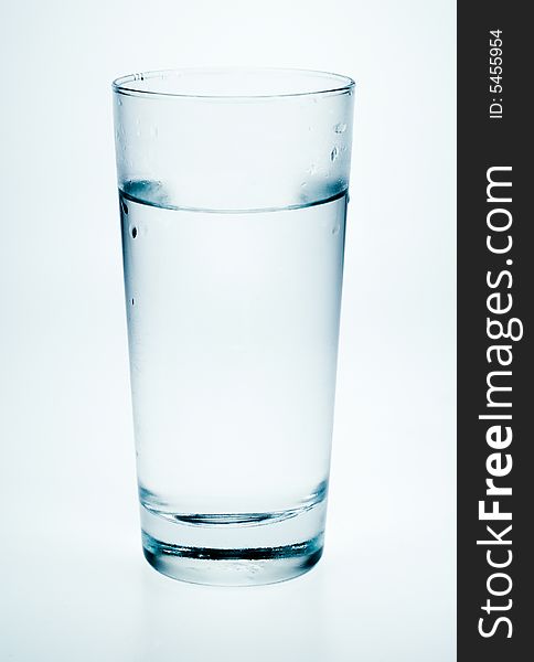 Glass of fresh and cold water