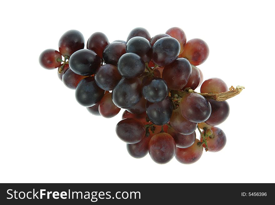 Red grapes on a white background. Red grapes on a white background.