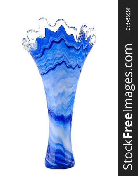 Blue vase,  isolated on a white background