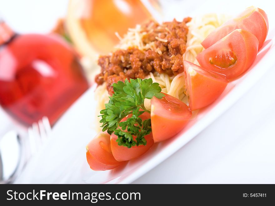 Italian pasta with bolognese sauce