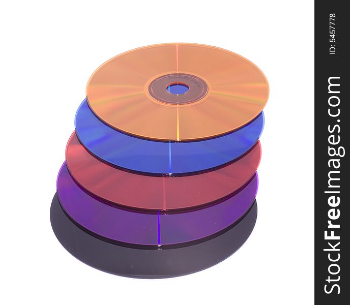 Computer disks the different colors