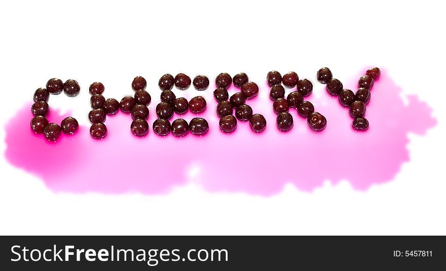 Word cherry made of cherry