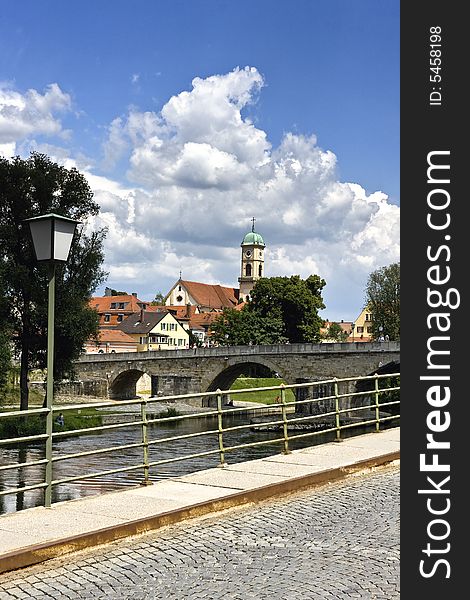 View of an old church in regensburg, germany. View of an old church in regensburg, germany