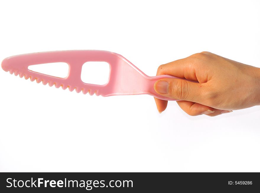 Plastic knife for cutting cake