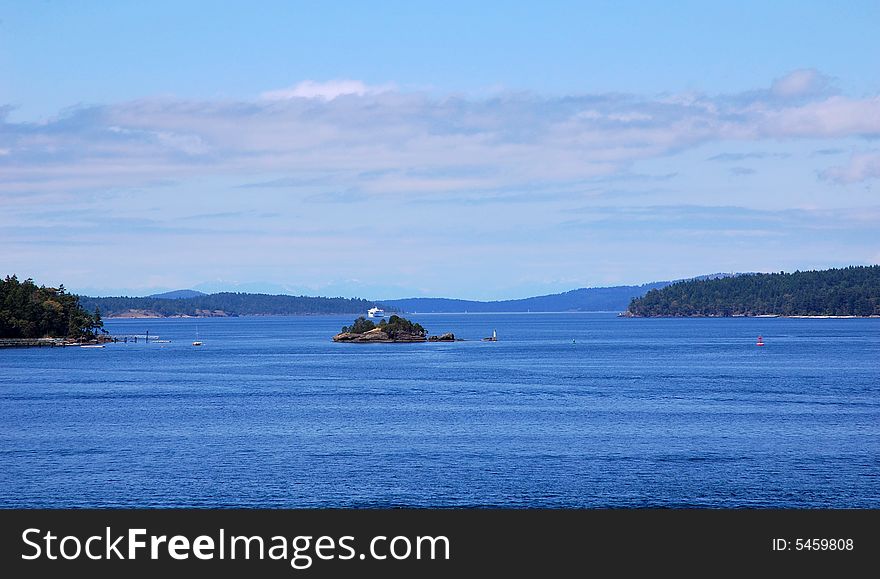 Seascape of strait in vancouver island, british columbia, canada. Seascape of strait in vancouver island, british columbia, canada