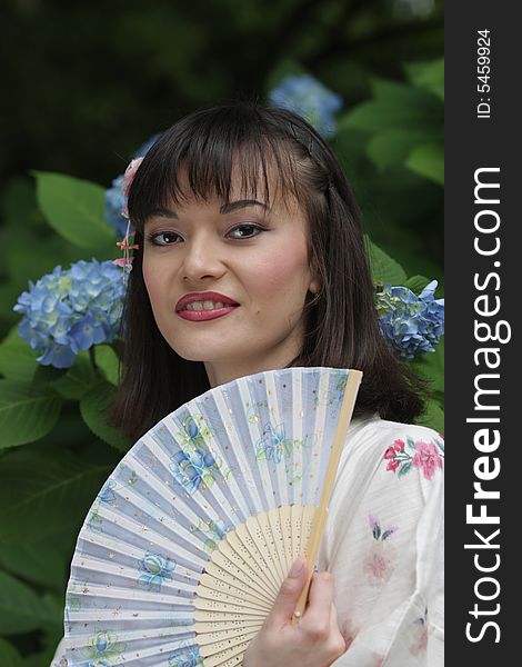 Girl Portrait, Yukata Festival. Hiroshima, Japan.