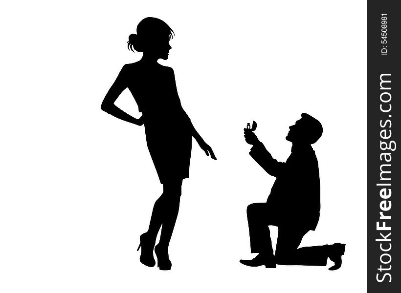 the man on his knees doing his lady offer and gives her a ringю. the man on his knees doing his lady offer and gives her a ringю