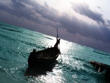 Fishing Boat In The Sea Stock Photo
