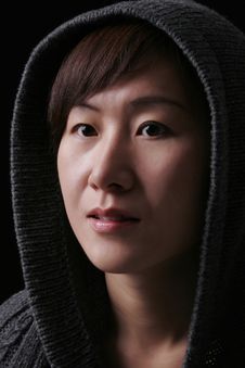 Asian Woman With Hood Stock Photography Asian Woman With Hood Stock Photography