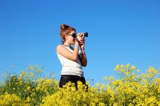 Beautiful Girl With Camera Stock Images Beautiful Girl With Camera Stock Images
