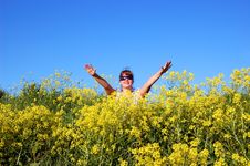 Beautiful Girl Over A Blue Sky Royalty Free Stock Photos Beautiful Girl Over A Blue Sky Royalty Free Stock Photos