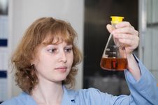 Scientist,flask, Second Stock Images