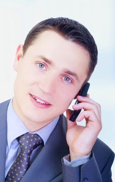 Businessman Talking On Phone Royalty Free Stock Images