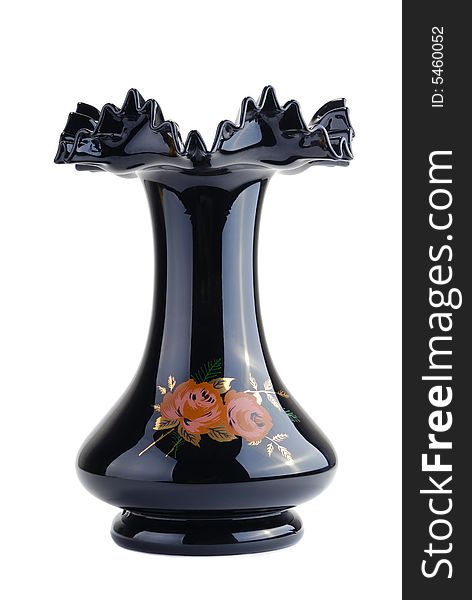 Black vase,  isolated on a white background