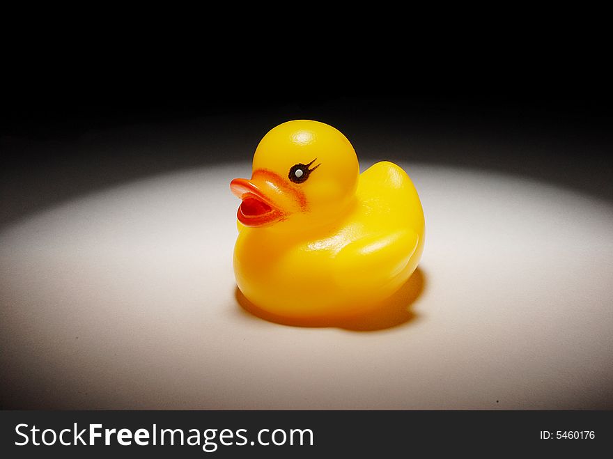 Picture of a yellow rubber duck. Picture of a yellow rubber duck