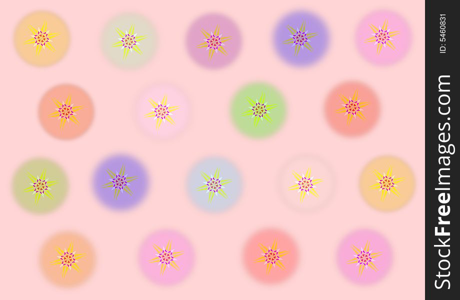 Abstrakt multicolor stars on a pink background.