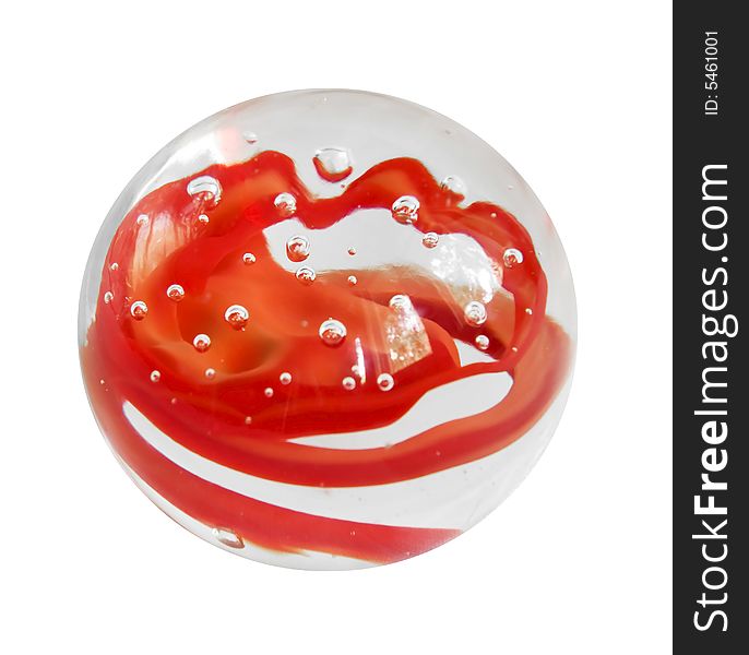 Abstract grass ball with red inlay