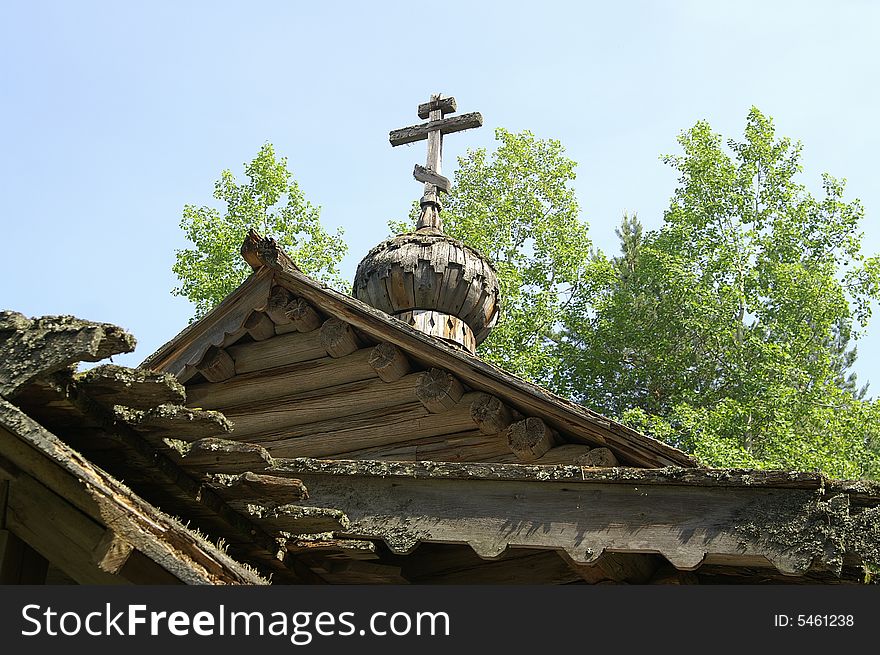 Old wooden church in small Karelians the Arkhangyelsk province Russia. Old wooden church in small Karelians the Arkhangyelsk province Russia