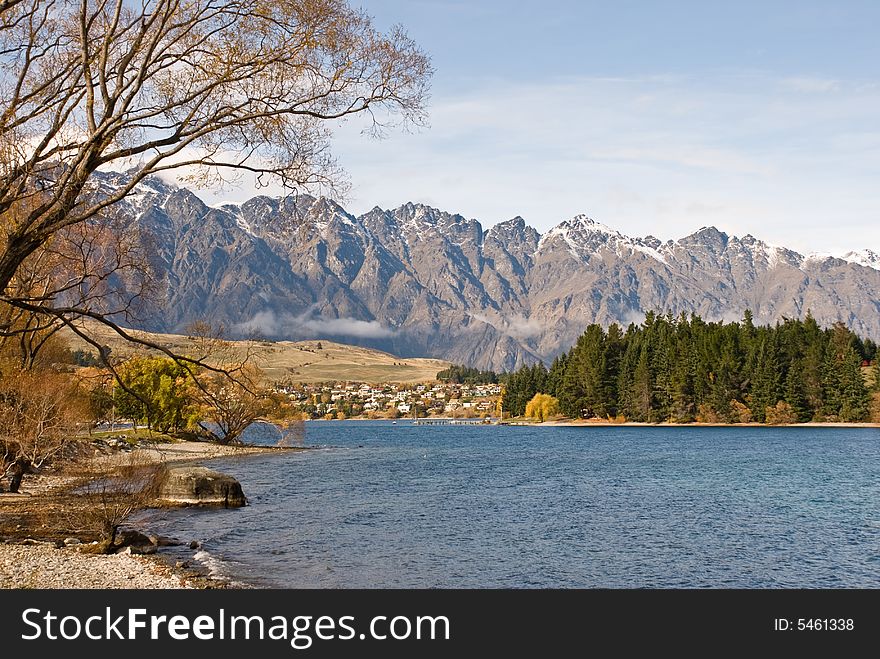 The Remarkables, a range of mountains along the southern side of Lake Wakatipu in Central Otago, New Zealand, near Queenstown. The Remarkables, a range of mountains along the southern side of Lake Wakatipu in Central Otago, New Zealand, near Queenstown