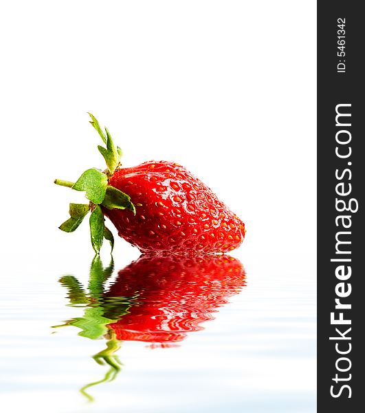 An image of big red strawberry isolated