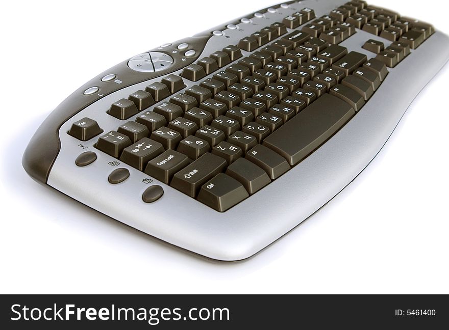Computer keyboard on a white background