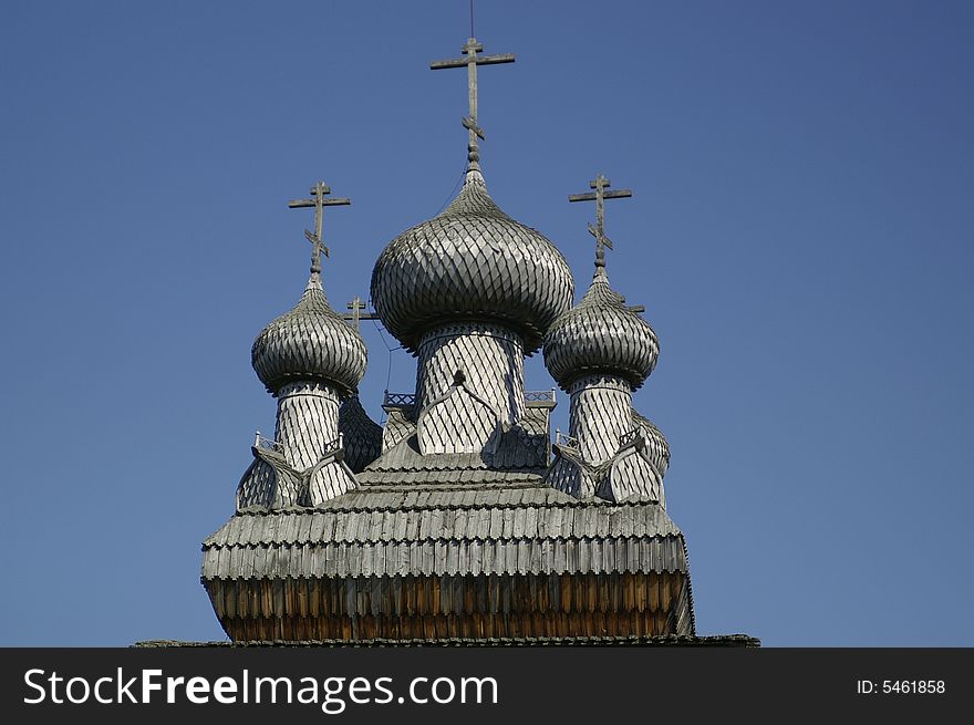 The fragment of church in small Karelians the Arkhangyelsk province. The fragment of church in small Karelians the Arkhangyelsk province