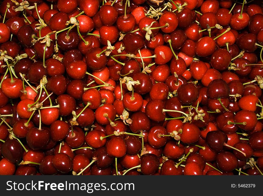 Ripe berries of a sweet cherry