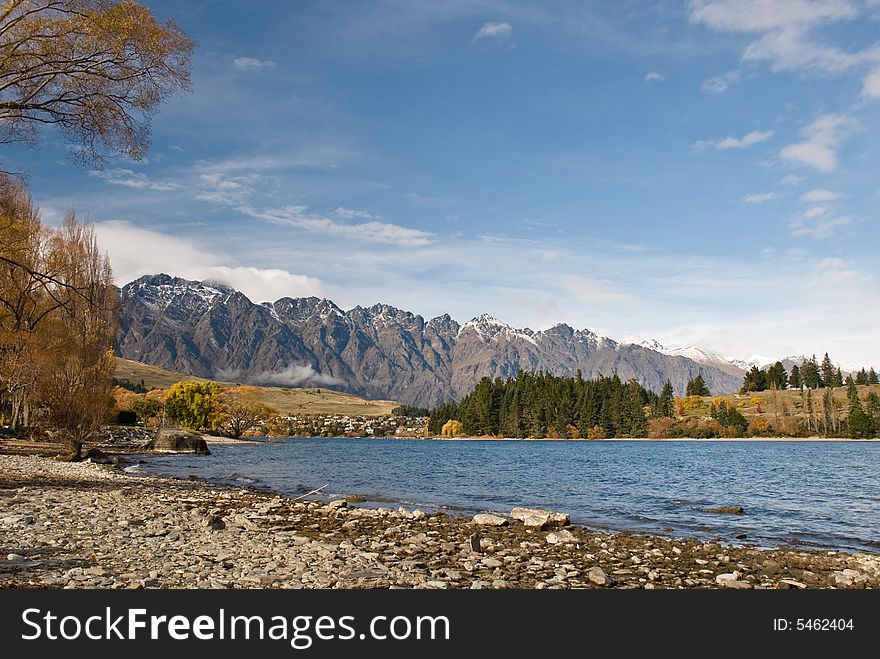 The Remarkables, a range of mountains along the southern side of Lake Wakatipu in Central Otago, New Zealand, near Queenstown. The Remarkables, a range of mountains along the southern side of Lake Wakatipu in Central Otago, New Zealand, near Queenstown