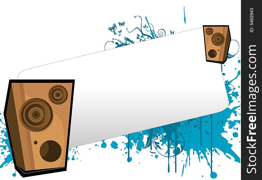 Loudspeaker on grunge text template. Loudspeaker on grunge text template