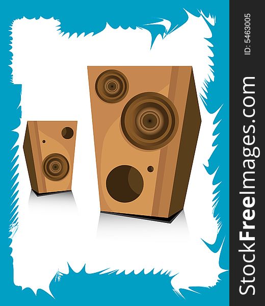 Loudspeaker in abstract frame abstract backgroud. Loudspeaker in abstract frame abstract backgroud