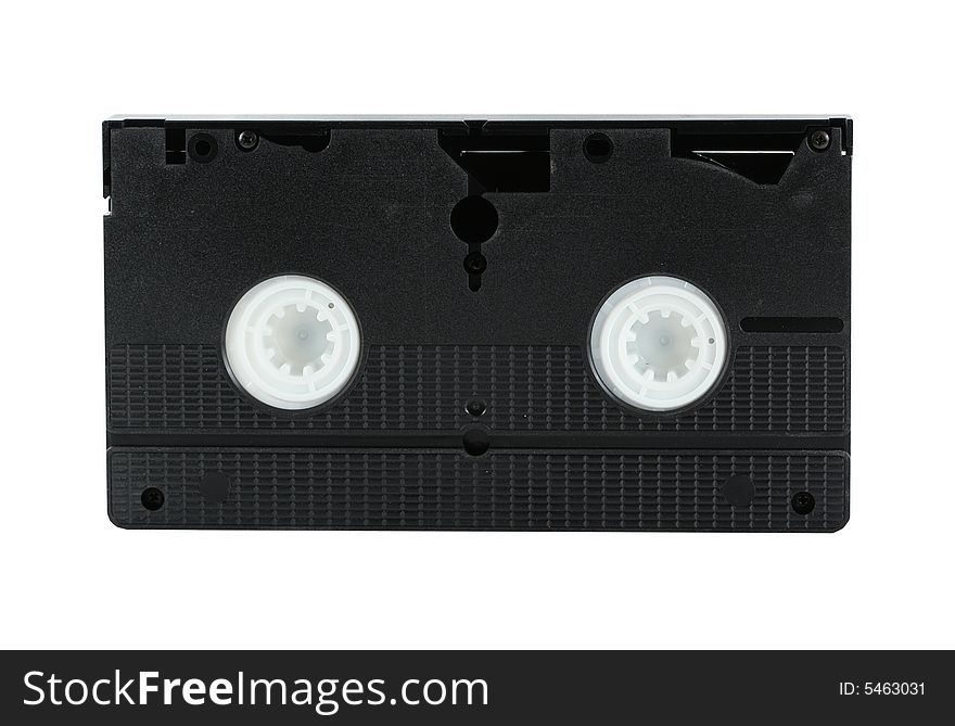 A Isolated VHS cassette tape on white