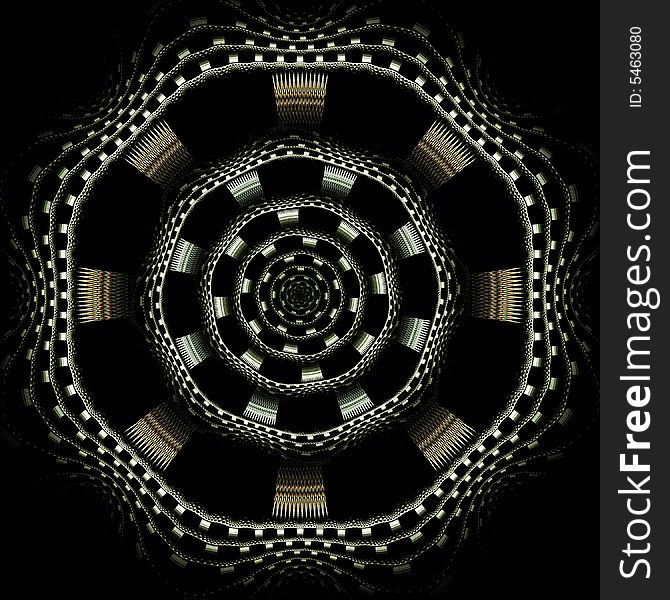 Abstract fractal image resembling a checkered dart board