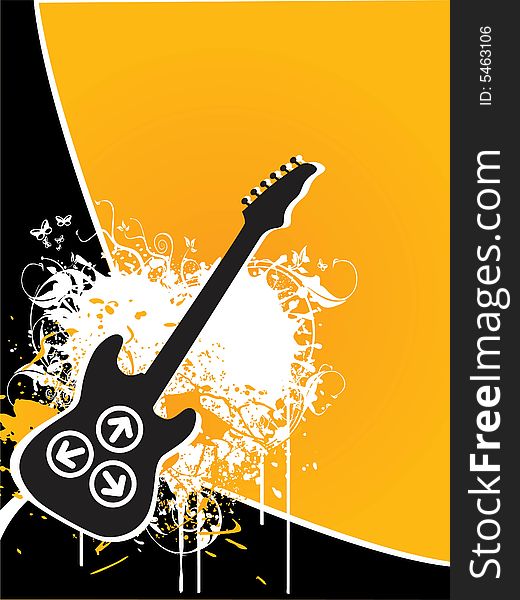 Guitar on grungy background abstract background. Guitar on grungy background abstract background