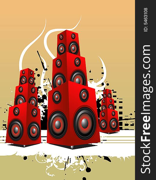 Loudspeaker on abstract grunge background. Loudspeaker on abstract grunge background