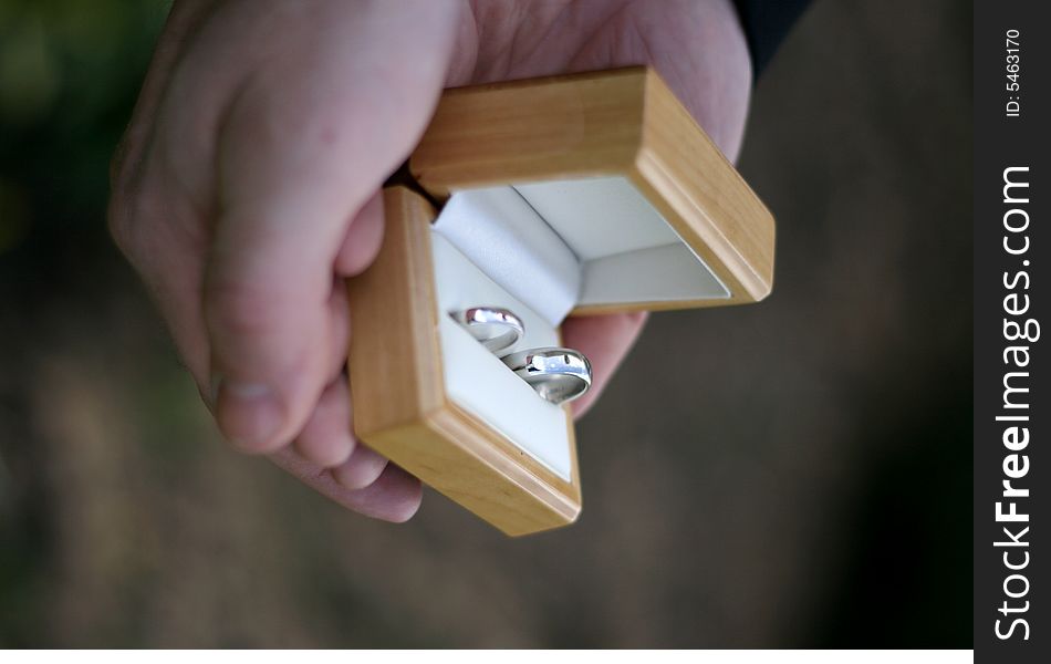 Matching wedding rings in presentation box. Matching wedding rings in presentation box