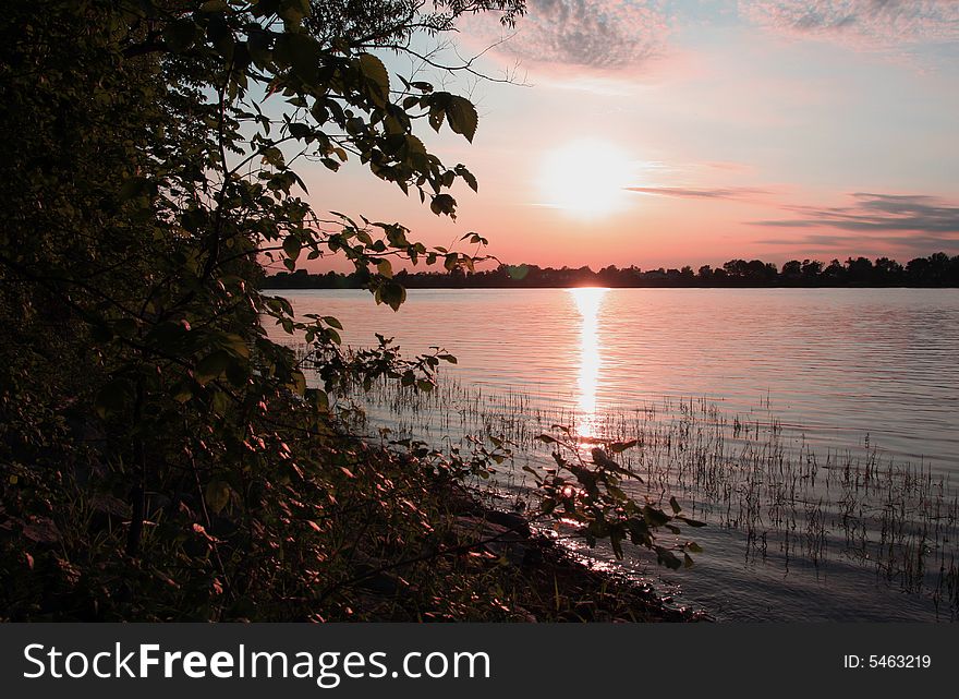 Colourful Sunset at the lake