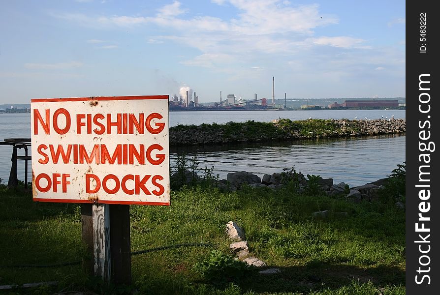 No Swimming or Fishing Near Industry