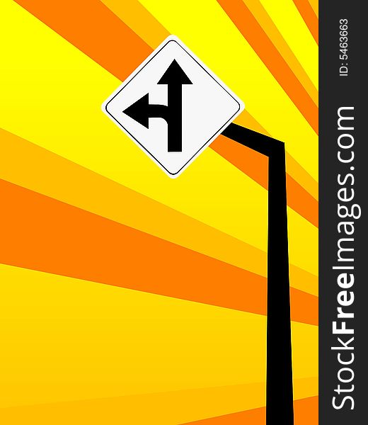 Path sign on rays with abstract background